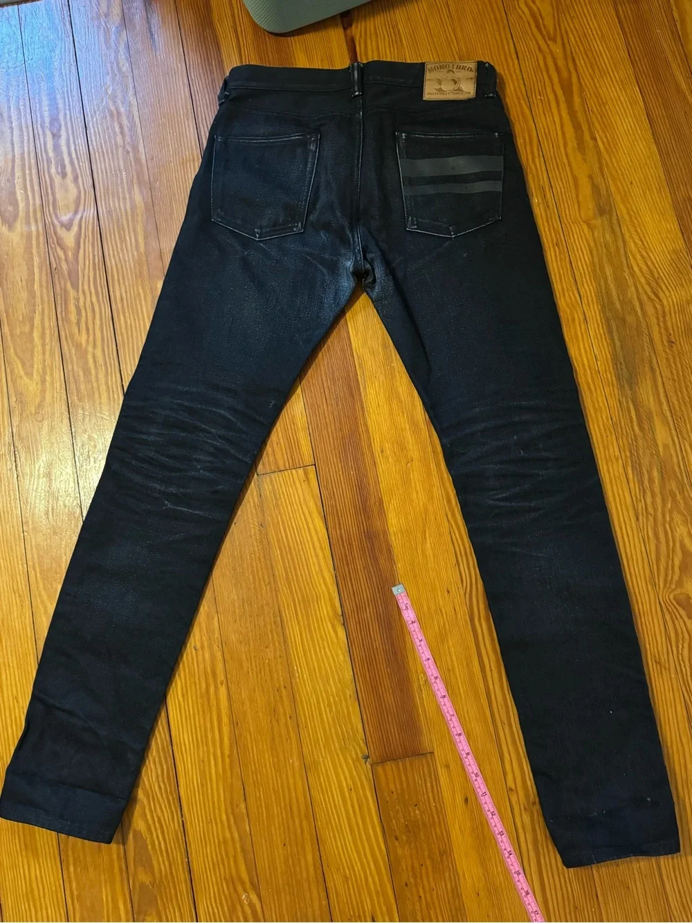 Momotaro 0306-B Black Tight Taper Slim/Skinny 15.7oz Selvedge Jeans